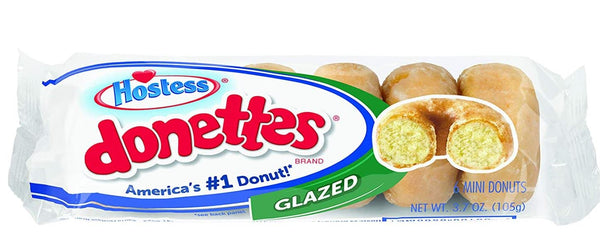 Hostess Donettes Mini Donuts, Glazed, 3 Ounce, 10 Count