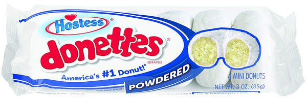 Hostess Donettes Mini Donuts, Powdered, 3 Ounce, 10 Count