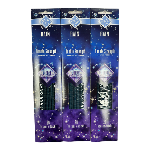 The Dipper Double Strength 11 inch Incense Sticks, Rain, 3 Packs