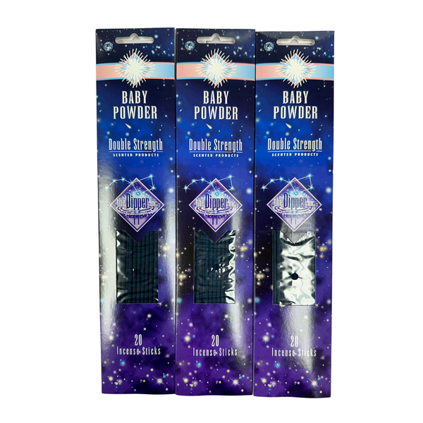 The Dipper 11inch Double Strength Incense, Baby Powder Pack of 3