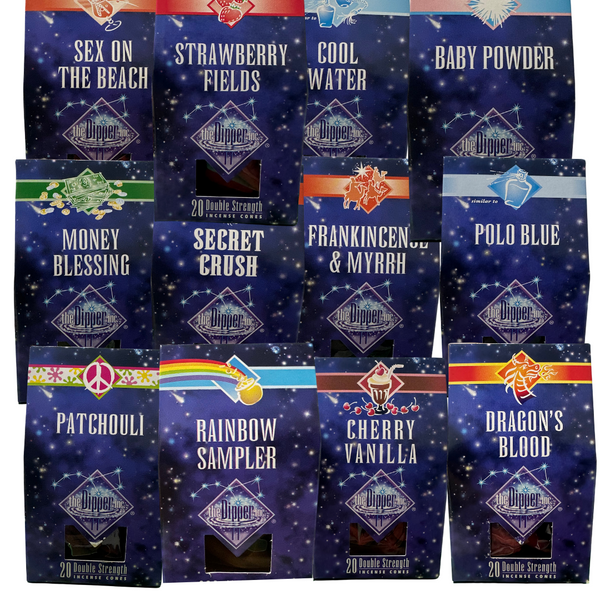 The Dipper Double Strength Incense Cones, 12 Fragrances, 1 Inch