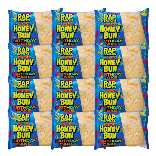 Rap Jumbo Honey Bun, Birthday,4 oz (Pack of 12)