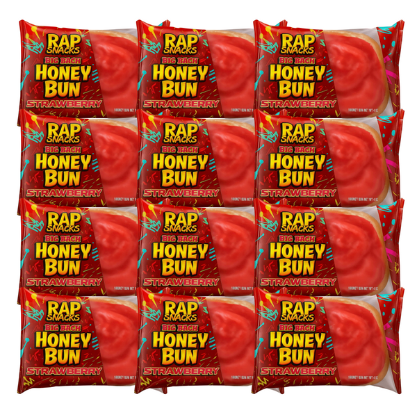 Rap Jumbo Honey Bun, Strawberry Flavor,4 oz (pack of 12)