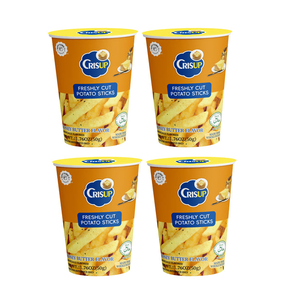 Crisup Honey Butter Flavored Potato Sticks, 1.76 oz, Pack of 4