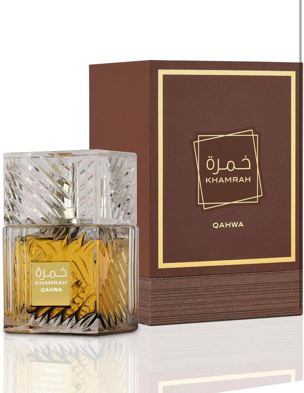 Lattafa Khamrah Qahwa - Vanilla, Warm Spicy, Cinnamon, Sweet - Eau de Parfum Long-Lasting Fragrance for Unisex, 3.40 Ounce / 100 ml